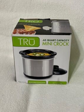 TRU Silver & Black 0.65 Quart Mini Crock - Compact Slow Cooker
